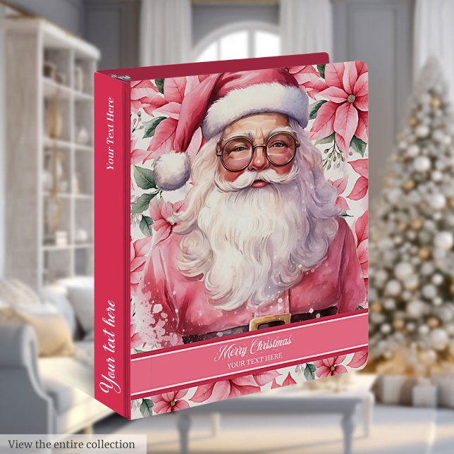 Pink Santa Claus Christmas Planner Memory Binder (Pink Santa Claus Christmas Planner Memory Binder)