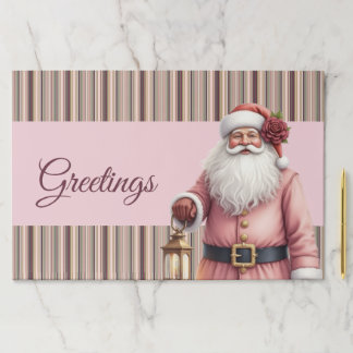 Pink Santa Claus Paper Placemat