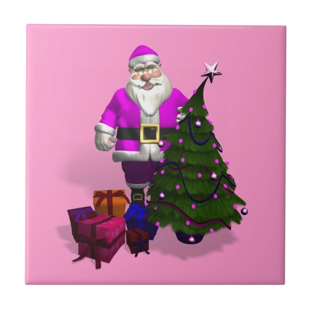 Pink Santa Claus Tile (Front)