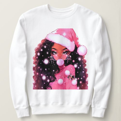 Pink Santa Girl Sweatshirt