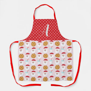 Pink Santa Milk and Cookies Apron, Medium Apron