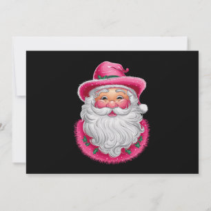 Pink Santa Retro Christmas Matching Family Party Holiday Card