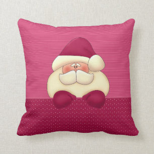 Pink Santa Reversible Christmas Throw Pillow