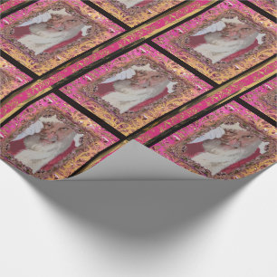 Pink Santa's Mysterious Victorian Christmas Wrapping Paper
