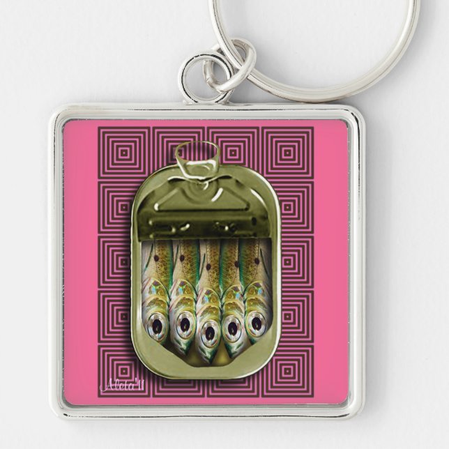 Pink Sardines Keychain (Front)