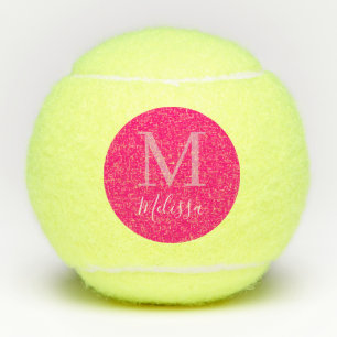 Pink Sassy Elegant Modern Monogram Tennis Balls