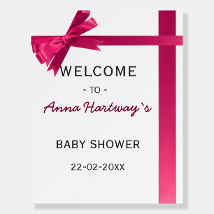 Pink Satin Bow Baby Girl Shower Foam Board