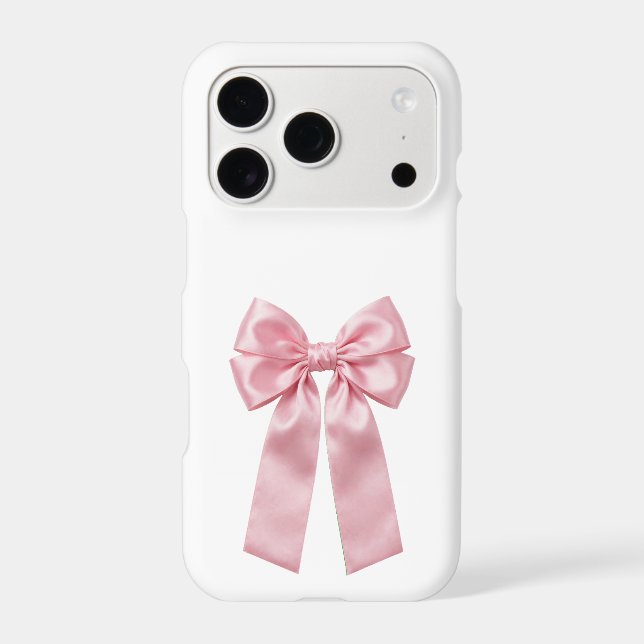 Pink Satin Bow Phone Case - Coquette Bow iPhone Ca (Back)
