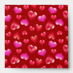 Pink Satin Hearts Valentine's Day Envelope