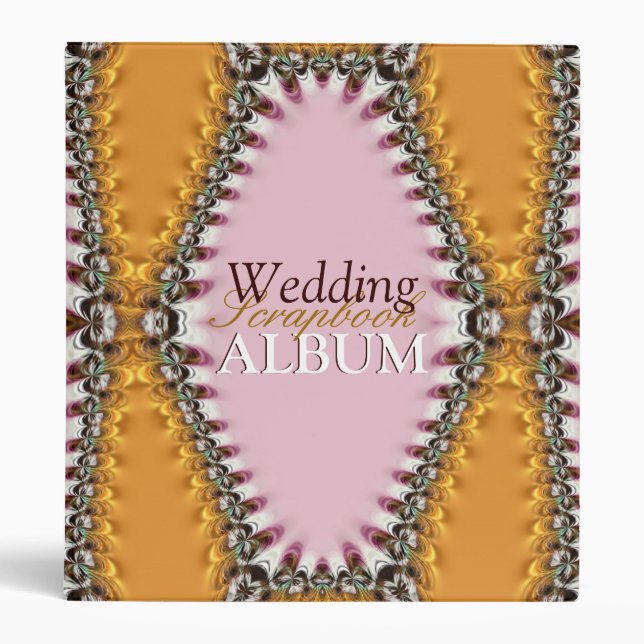 Pink Satin Lace Wedding Scrapbook Album / Binder (Front)