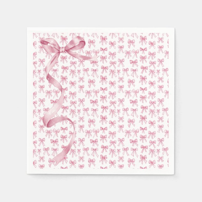 Pink Satin Ribbon Elegant  Napkins (Front)