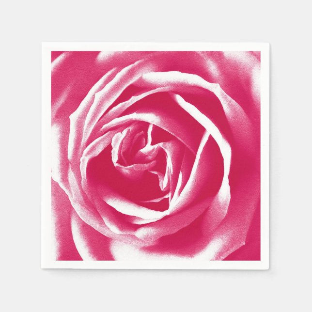 Pink satin rose print napkins (Front)
