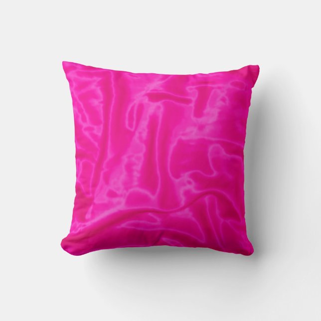 Pink Satin-Square Throw Pillow (Front)