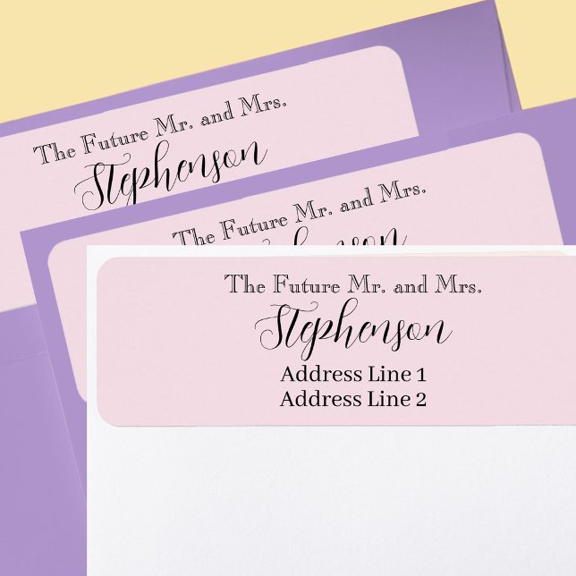 Pink Save The Date Custom Name Return Address Label (Creator Uploaded)