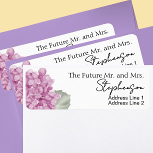 Pink Save The Date Custom Name Return Address Label
