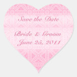 Pink Save the Date Heart Envelope Seal