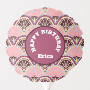 Pink Scallop Personalized Balloon