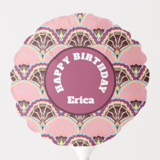 Pink Scallop Personalized Balloon