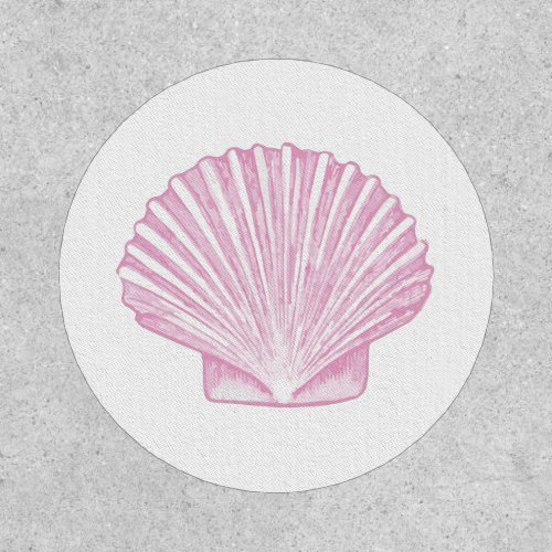 Pink Scallop Shell Coastal Patch