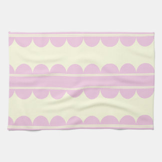 Pink Scalloped Motif Tea Towel