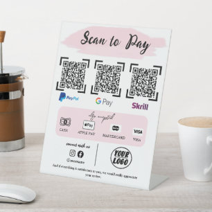 Pink Scan To Pay Template   Modern QR Payment Sign