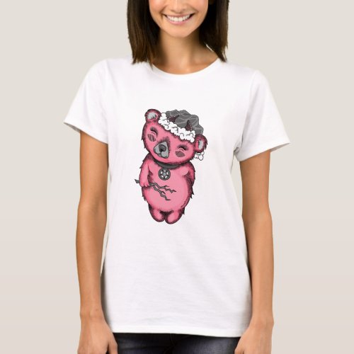 Pink scary Teddy Bear T_Shirt