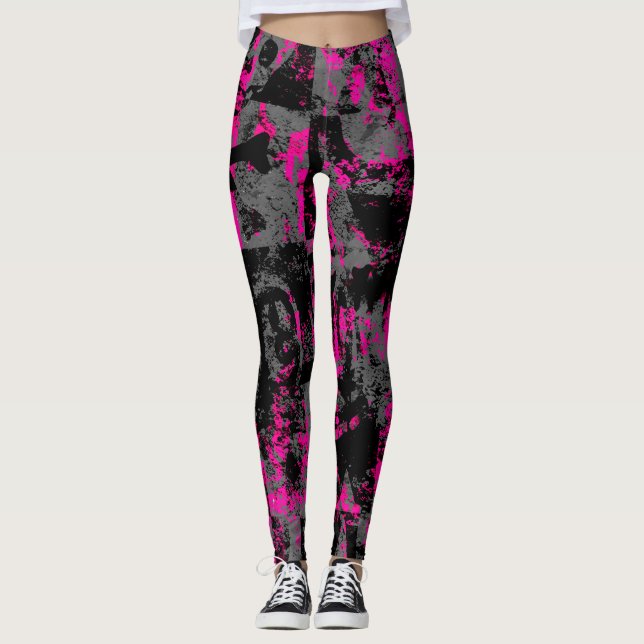 Pink Scene Kid Grunge Leggings (Front)