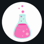 Pink Science Beaker Classic Round Sticker<br><div class="desc">Do you have a child who loves science? They will love the Pink Science Beaker Stickers designed by Enchantfancy Design Company. These round stickers feature a chemistry beaker filled with pink bubbling liquid. It is perfect for kids science birthday parties.</div>