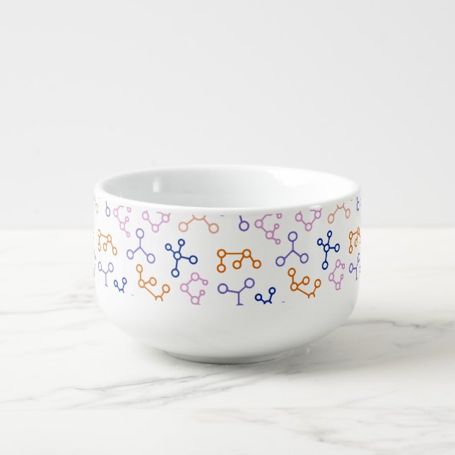 Pink Science Molecules Chemistry Soup Mug (Front)