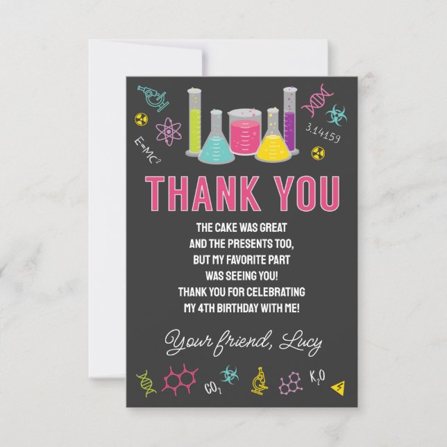 Pink Science Thank You Card (Front)