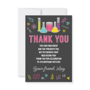 Pink Science Thank You Card