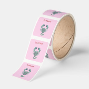 Pink Scorpio, zodiac, star sign Square Sticker