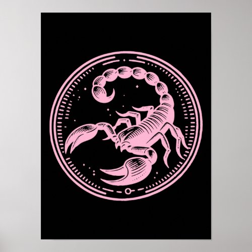 Pink Scorpion Astrology Zodiac Sign Scorpio