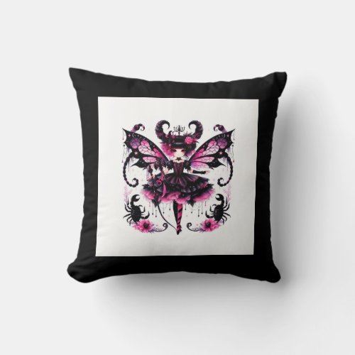 Pink Scorpion Astrology Zodiac Sign Scorpio Throw Pillow