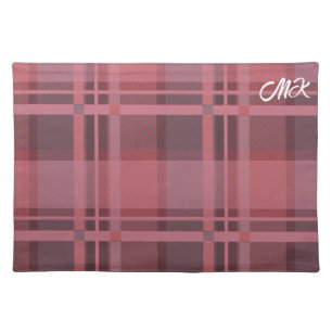 Pink Scottish Lady Tartan Pattern Cloth Placemat