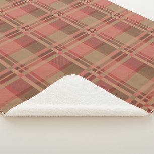 Pink Scottish Lady Tartan Pattern Sherpa Blanket