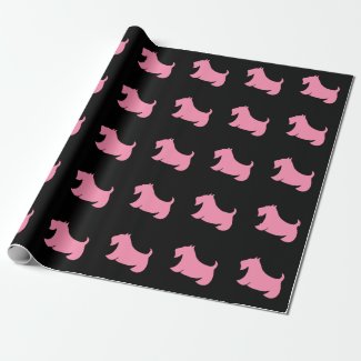 Pink Scottish Terrier Wrapping Paper