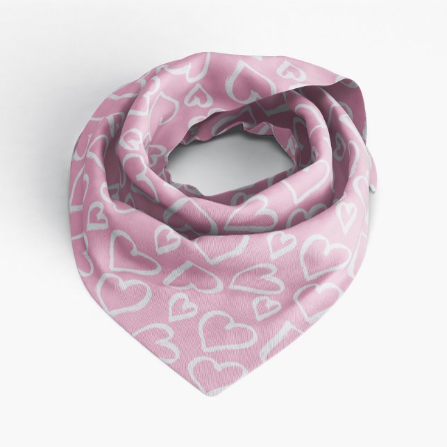 Pink Scribbled Hearts Pattern Bandana (Creator Uploaded)