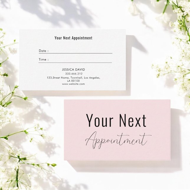 Pink Script Beauty Salon Spa Appointment Card (Creator Uploaded)