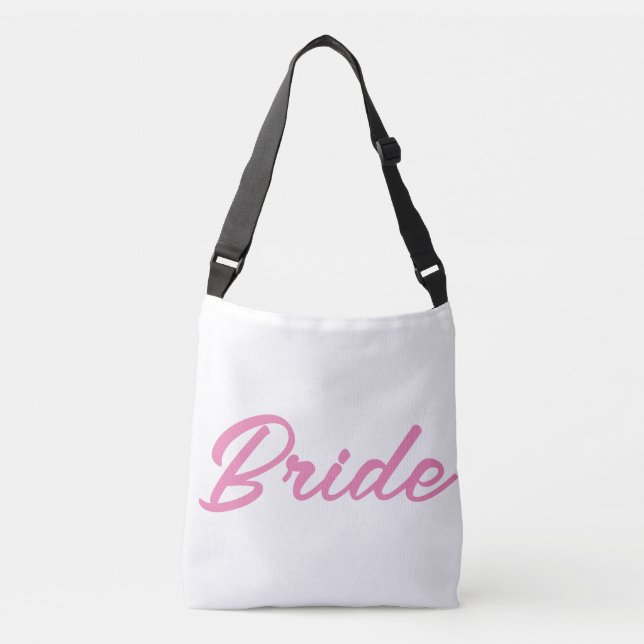 Pink script bride tote bag  (Front)