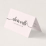 Pink Script Calligraphy Aftercare Instruction Business Card