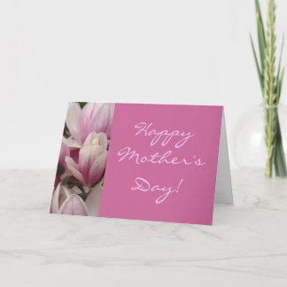 Pink Script Floral Mother's Day Card