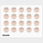 Pink Script Font Thank You Flower Wedding Sticker (Sheet)