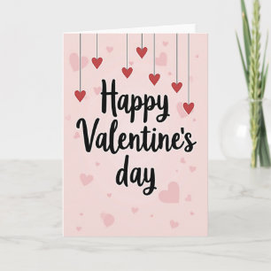 Pink Script Happy Valentines Day Card