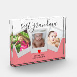 Pink Script Modern Gift for Grandma Cute Love Photo Block<br><div class="desc">Pink Script Modern Gift for Grandma Cute Love</div>