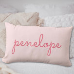 Pink Script Personalized Baby Name Pillow Gift<br><div class="desc">Personalized Baby Name Pillow. Custom Pillow for Baby Room Decor. Perfect Nursery Gift.</div>