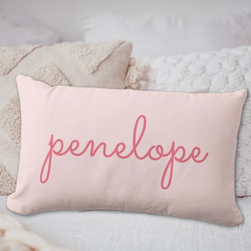 Pink Script Personalized Baby Name Pillow Gift