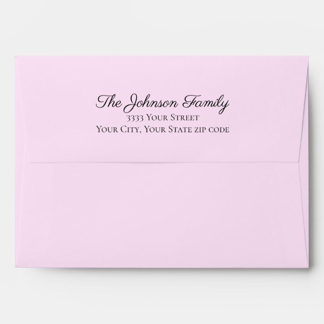 Pink Script Return Address Back Flap Mailing Envelope (Back (Top Flap))
