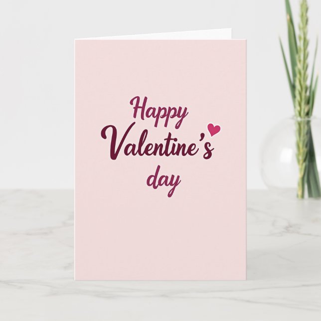 Pink Script Valentines Day Card (Front)