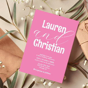 Pink Scripture Wedding Invitation